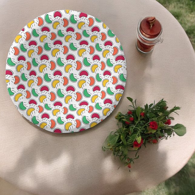 Candy Cartoon Pattern Paper Plate (sweet treat candy,birthday,wedding,baby shower,special occasion event paper plate party supplies )