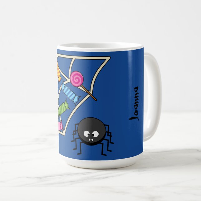 Candy Catcher Spider | Add own Name Coffee Mug (Front Right)