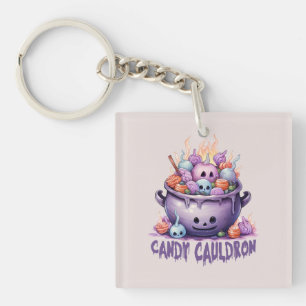 Candy Cauldron – Pastel Purple Halloween Treats Key Ring