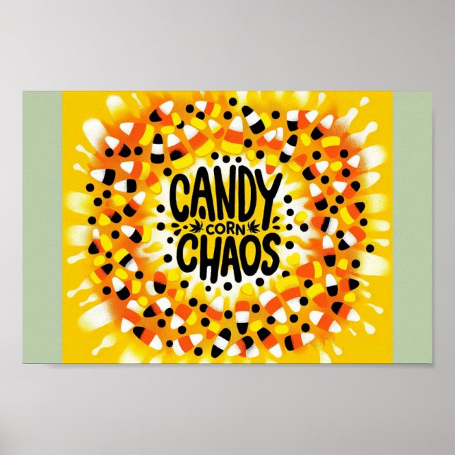 Candy Chaos: Halloween Tie-Dye Poster (Front)