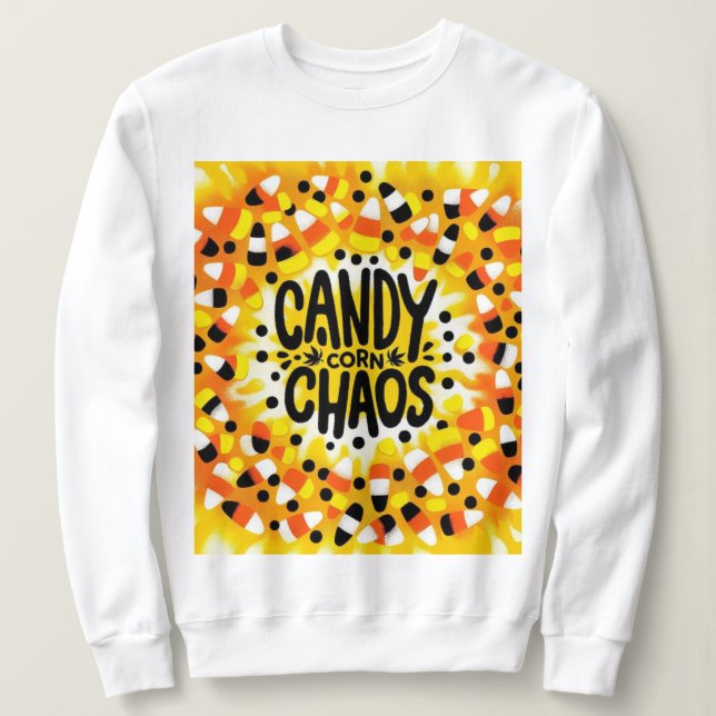 Candy Chaos: Halloween Tie-Dye Sweatshirt (Design Front)