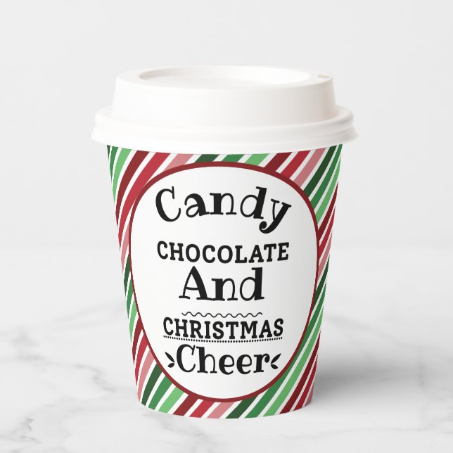 Candy Chocolate and Christmas Cheer Paper Cups (Front)