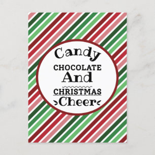 Candy Chocolate and Christmas Cheer Postcard