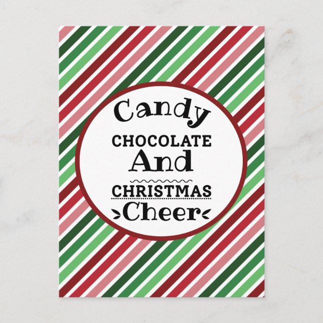 Candy Chocolate and Christmas Cheer Postcard (Front)