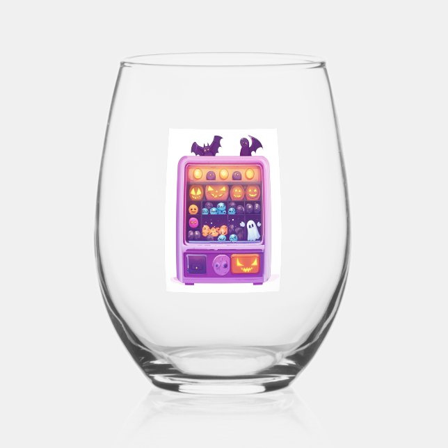 Candy Claw Machine Stemless Wine Glass (Front)