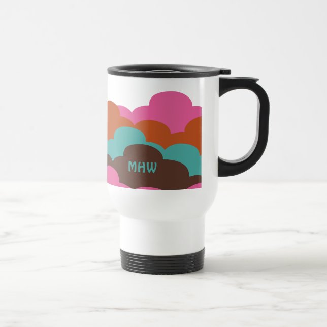 Candy Clouds custom monogram mugs (Right)