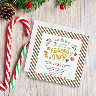 Candy Coated Sugar Plum Christmas Party Invitation
