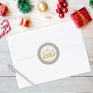 Candy Coated Sugar Plum Christmas Party Invite Classic Round Sticker