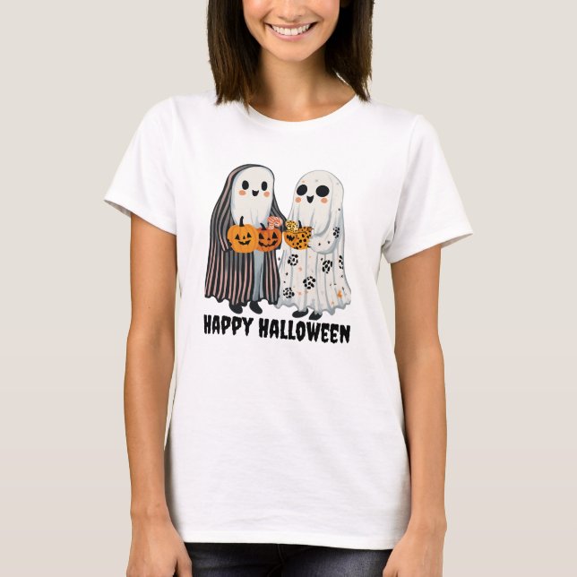 Candy Collecting Ghost Friends T-Shirt (Front)