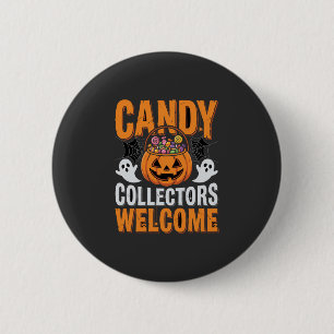 Candy Collectors Welcome Halloween Pumpkin 6 Cm Round Badge