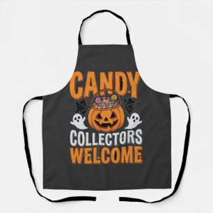 Candy Collectors Welcome Halloween Pumpkin Apron