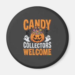 Candy Collectors Welcome Halloween Pumpkin Magnet