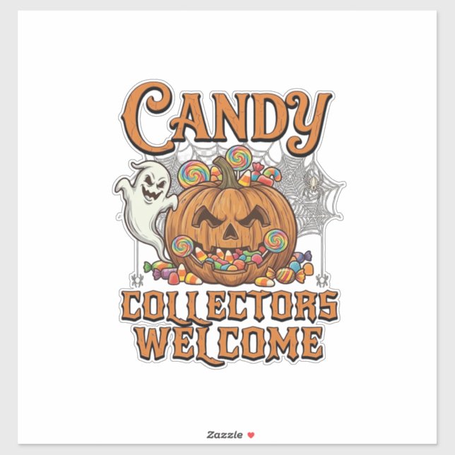 Candy Collectors Welcome Pumpkin Ghost Spider Web (Sheet)