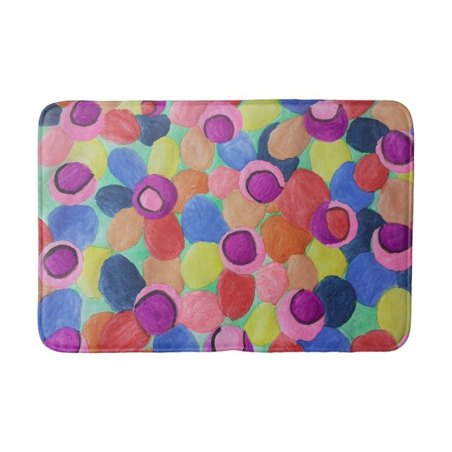 Candy Color Flowers Bath Mat (Front)