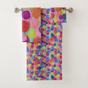 Candy Color Flowers Bathroom Towel Set