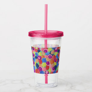 Candy Colored Flowers Acrylic Tumbler
