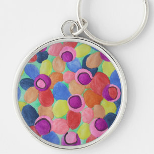 Candy Colored Flowers Key Ring