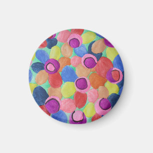 Candy Colored Flowers Magnet