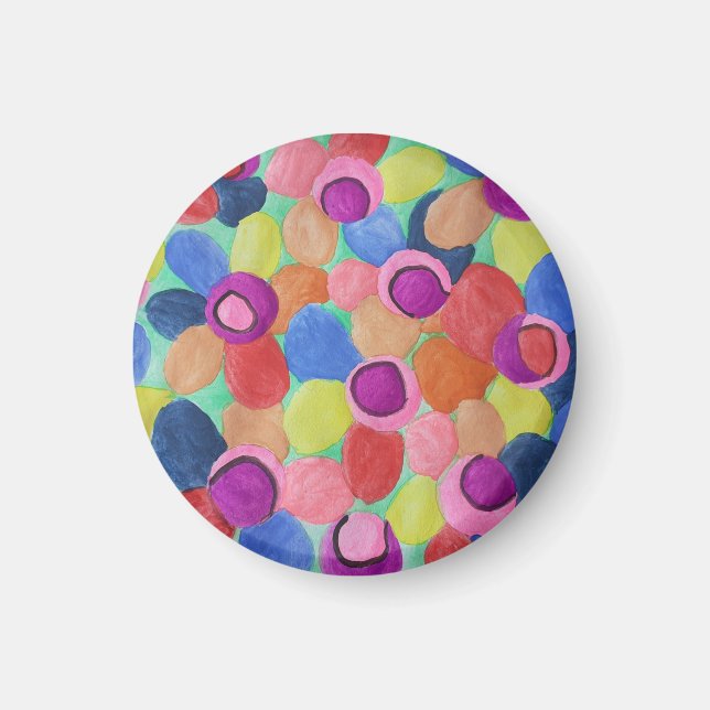 Candy Colored Flowers Magnet (Front)