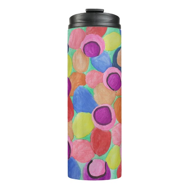 Candy Colored Flowers Thermal Tumbler (Front)