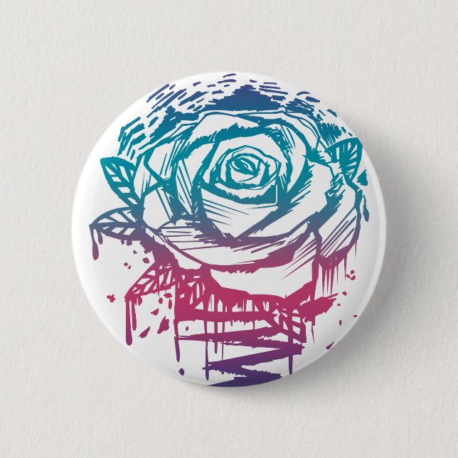 Candy Colour Rose 6 Cm Round Badge (Front)