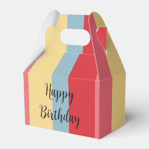 Candy Colour Striped Favour Box