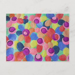 Candy Coloured Flowers Postcard
