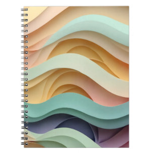 Candy Coloured Wavy Stripes Notebook