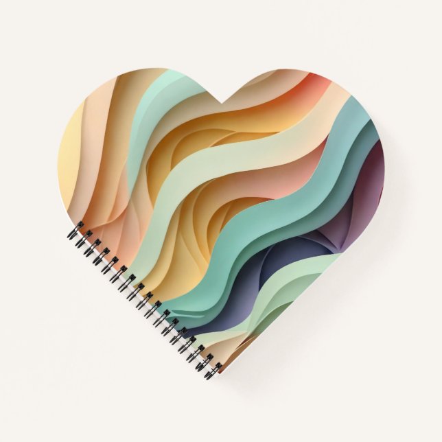 Candy Coloured Wavy Stripes Notebook (Front)