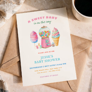Candy Colourful A Sweet Baby Shower is on the way Invitation