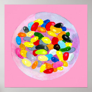 Candy colourful sweet jelly lollies poster