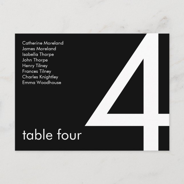 Candy Colours Black & White Guest Seating Postcard (Front)