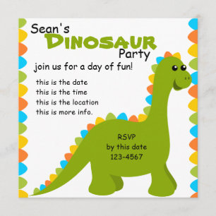 Candy Colours Dino Invitation