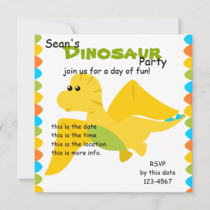 Candy Colours Dino Invitation