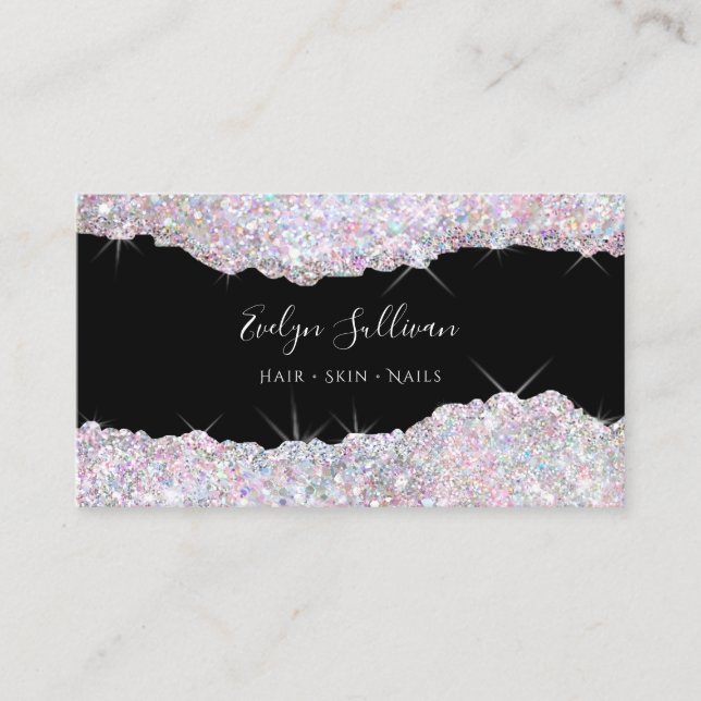 candy colours glitter business card (Front)