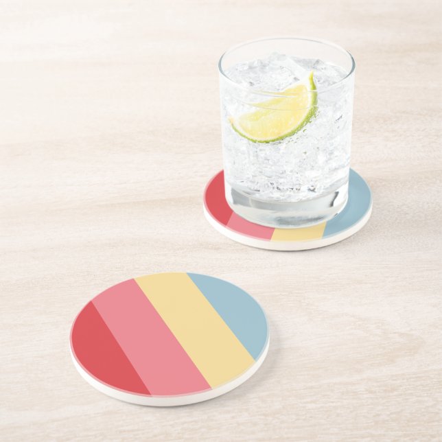 Candy Colours Vertical Striped Coaster (Side)