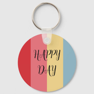 Candy Colours Vertical Striped Key Ring