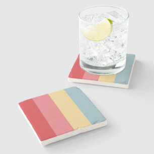 Candy Colours Vertical Striped Stone Coaster