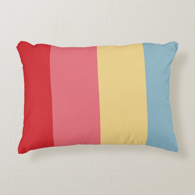 Candy Colours Vertical Stripes Decorative Cushion (Front)