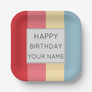 Candy Colours Vertical Stripes Paper Plate