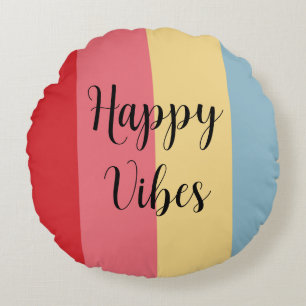 Candy Colours Vertical Stripes Round Cushion