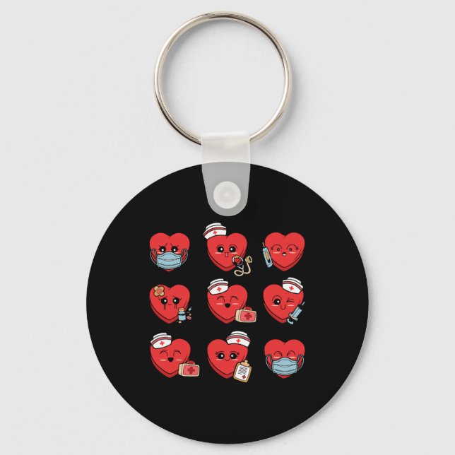 Candy Conversation Heart Nurse Valentine Nursing M Key Ring (Front)