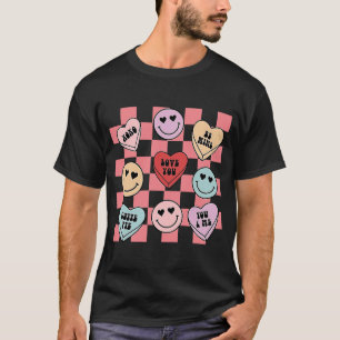 Candy Conversation Hearts Retro Groovy Valentines  T-Shirt