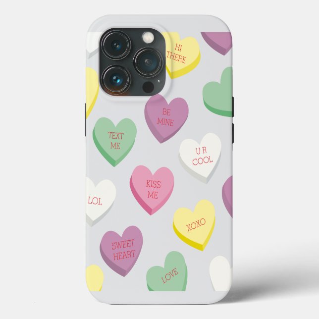 Candy Conversation Hearts with Editable Text Case-Mate iPhone Case (Back)