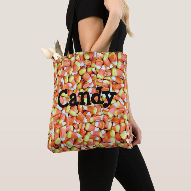 Candy Corn and Pumpkin Candy Trick or Treat Bag (Close Up)