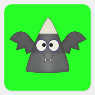Candy Corn Bat Square Sticker