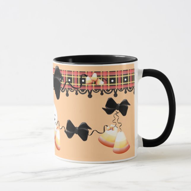 Candy Corn Black Ribbons Mug (Right)