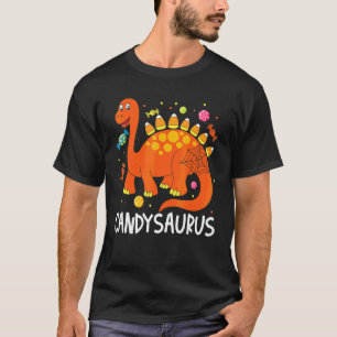 Candy Corn Candy Saurus Dinosaur Halloween Costume T-Shirt