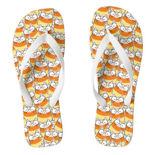 Candy Corn Cat Pattern Jandals