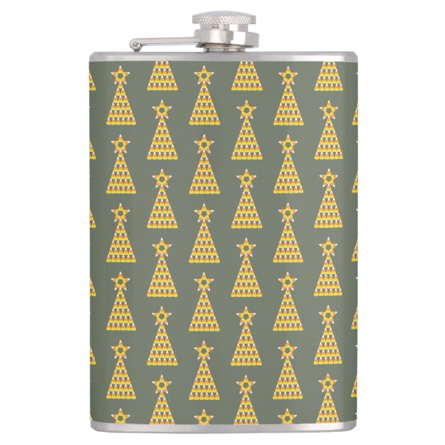 Candy Corn Christmas Tree Hip Flask (Front)